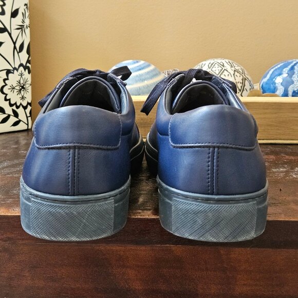 Italic Men's Cadence Tonal Midnight Blue Leather Sneakers, Sz 13 - Picture 5 of 16